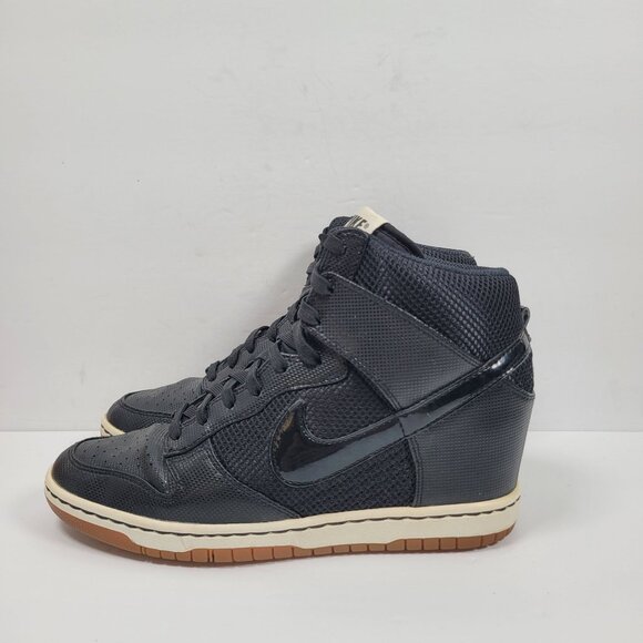 Nike Dunk Sky Hi Wedge Women's Black Sneakers 579763-001 US Size 9 - Picture 2 of 10